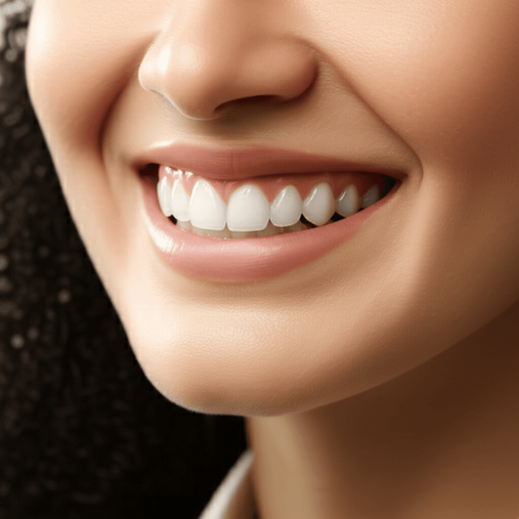 マウスピース矯正で笑顔の女性